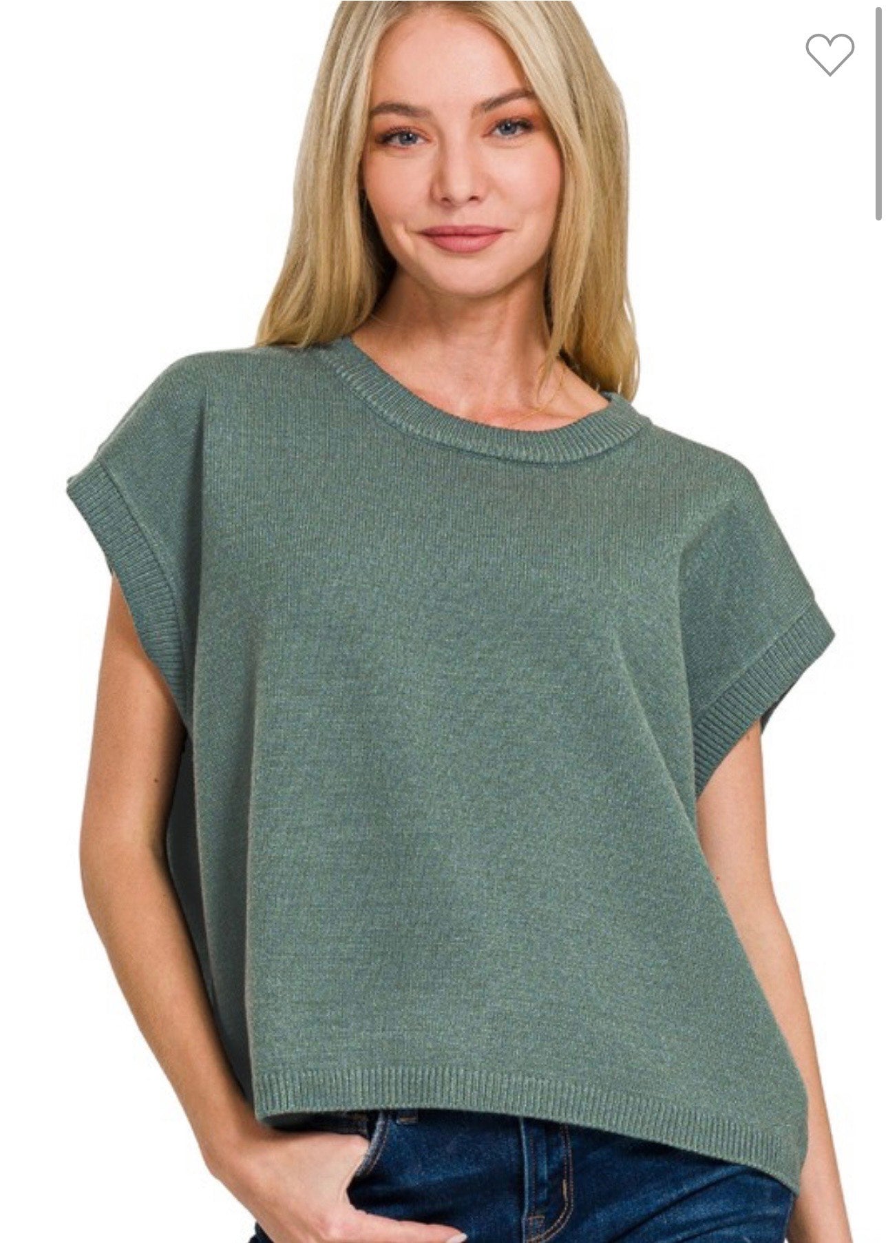 Oversized Viscose Sweater Vest- Ash Jade